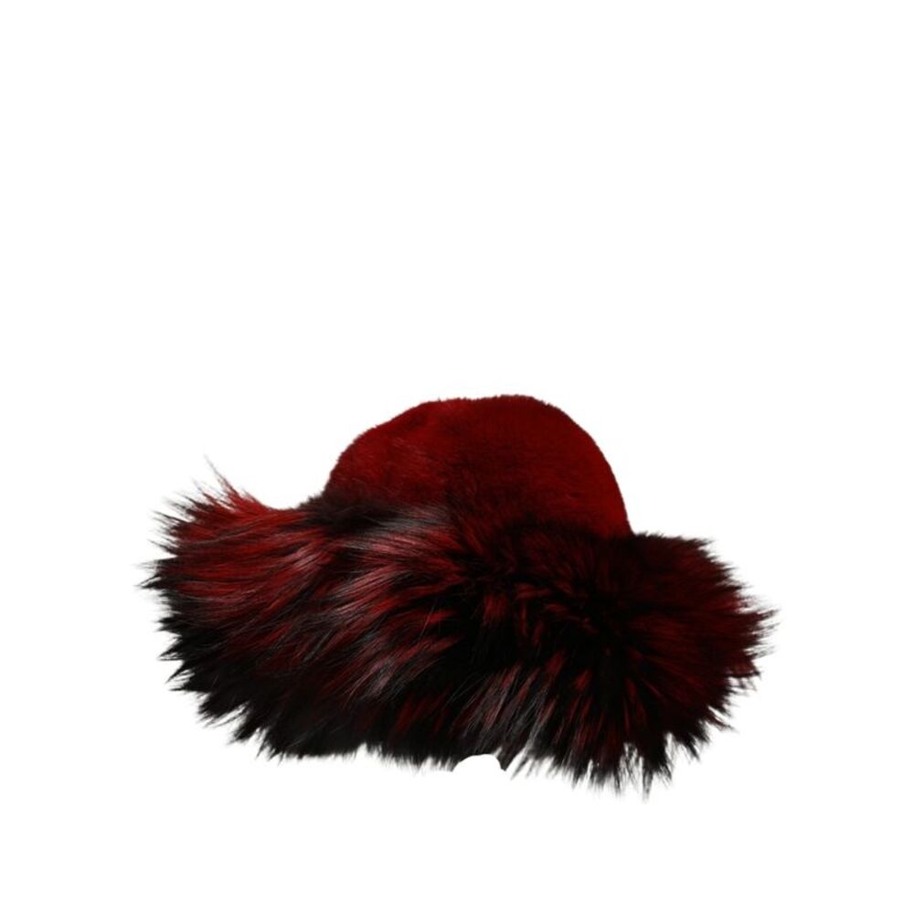 Dolce & Gabbana Red Fox Mink Fur Womens Bucket Capello Hat